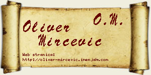 Oliver Mirčević vizit kartica
